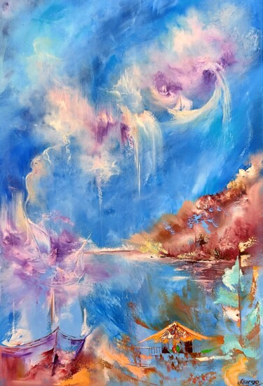 Pittura intitolato "Passion of the sky…" da Margo Tartart, Opera d'arte originale, Olio