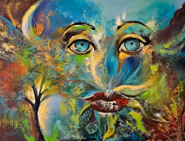 Painting titled "Amazonian" by Margo Tartart, Original Artwork, Oil