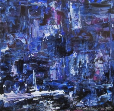 Pintura titulada "Nocturne Blues" por Maryse Lapointe, Obra de arte original, Acrílico