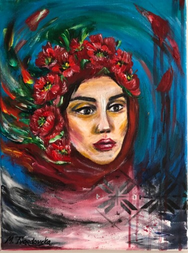 Painting titled "Незламна Україна" by Marharyta Tvardovska, Original Artwork, Acrylic