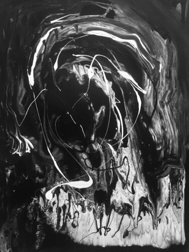 Картина под названием "N5 – Black" - Mari Skakun, Подлинное произведение искусства, Акрил