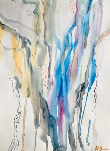 Pintura intitulada "SUNBEAMS EMBRACE TH…" por Mari Skakun, Obras de arte originais, Aquarela