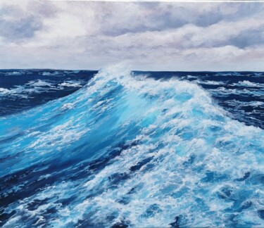 Pintura titulada "Ola de tempestad" por María Antonia Castellanos, Obra de arte original, Acrílico Montado en Bastidor de ca…