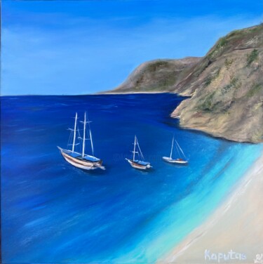 Painting titled "Kaputas Beach" by Maria Bobrovskaya, Original Artwork, Oil