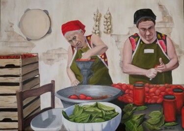 「Tradizioni della mi…」というタイトルの絵画 Maria Brillanteによって, オリジナルのアートワーク, アクリル ウッドストレッチャーフレームにマウント