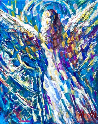 Painting titled "A breath of hope-an…" by Maria Chyzhyk (IMARY), Original Artwork, Oil Mounted on Wood Stretcher frame