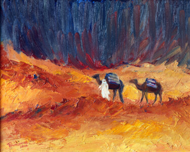 Peinture intitulée "Sahara" par Maria Cristina Primavera, Œuvre d'art originale, Huile Monté sur Châssis en bois