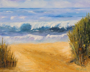 Painting titled "Plage.jpg" by Marie Cutillas, Original Artwork, Oil