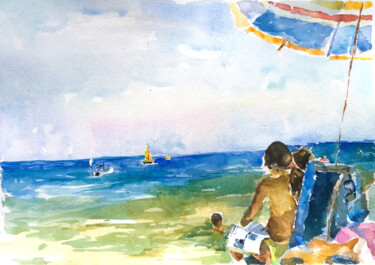 "Sea children waterc…" başlıklı Tablo Maria Delendik tarafından, Orijinal sanat, Suluboya