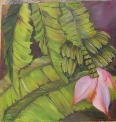 Pintura intitulada "Flor de Bananeira" por Maria Do Rosário Pedroza, Obras de arte originais, Óleo