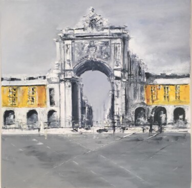 Peinture intitulée "Praça do Comércio,…" par Maria Godinho, Œuvre d'art originale, Huile