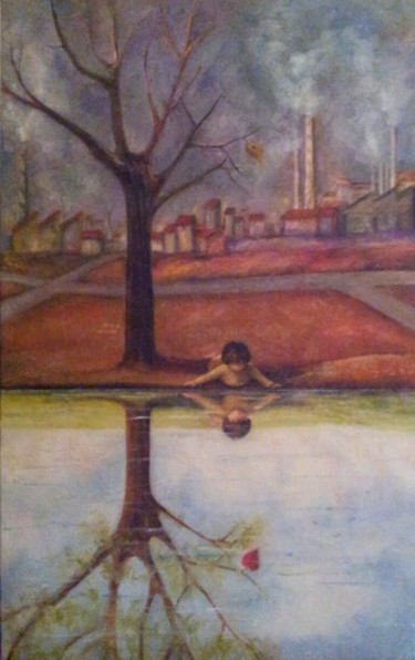Pittura intitolato "lo specchio dell'an…" da Maria-Grazia Innocenti, Opera d'arte originale, Acrilico