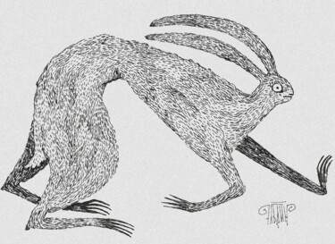 Digital Arts titled "Hare" by Maria Iablonskaia, Original Artwork, Ink