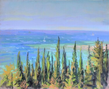 Peinture intitulée "Seascape Painting O…" par Maria Iakovleva, Œuvre d'art originale, Pastel