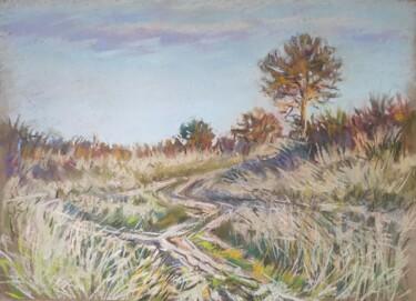 Картина под названием "Sunset landscape pa…" - Maria Iakovleva, Подлинное произведение искусства, Пастель