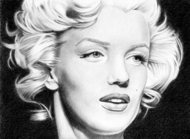 제목이 "Marylin Monroe"인 그림 Maria Jose Bischoff로, 원작, 흑연