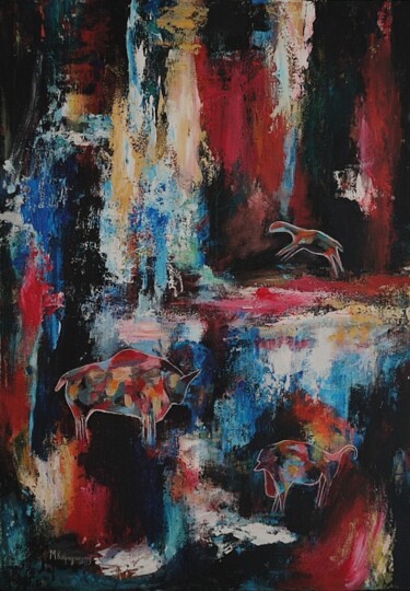 Картина под названием "ΕΞΕΡΕΥΝΗΣΗ" - Maria Καραγεωργιου, Подлинное произведение искусства, Акрил