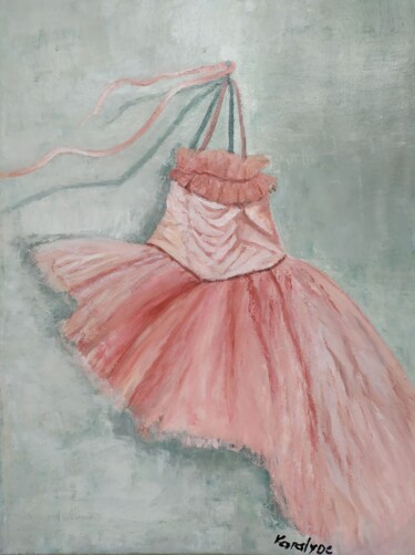 Schilderij getiteld "The stage dress" door Maria Karalyos, Origineel Kunstwerk, Olie Gemonteerd op Frame voor houten brancard