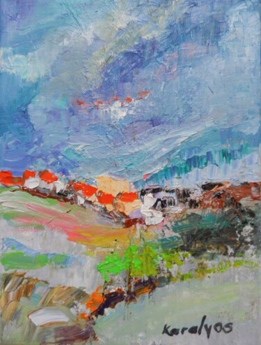 Painting titled "Rural" by Maria Karalyos, Original Artwork, Oil