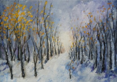 Malerei mit dem Titel "Winter Sun" von Maria Karalyos, Original-Kunstwerk, Öl