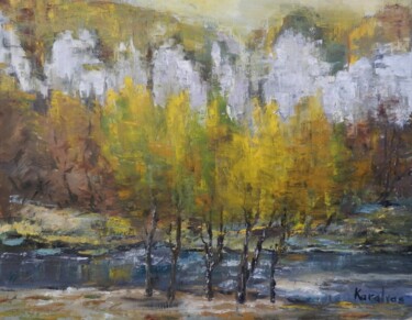 Painting titled "Late summer" by Maria Karalyos, Original Artwork, Oil