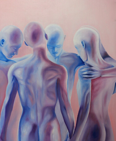 Pintura titulada "Men" por Maria Kuznetsova, Obra de arte original, Oleo