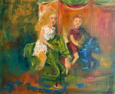 Peinture intitulée "La vuelta al niño" par Maria Lucrecia Serrat, Œuvre d'art originale, Huile Monté sur Châssis en bois