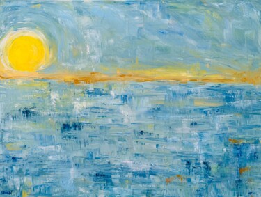 Pintura titulada "Sole e mare" por Maria Lucrecia Serrat, Obra de arte original, Oleo Montado en Bastidor de camilla de made…