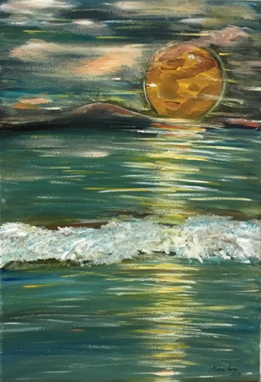 Pintura titulada "Puesta de Sol" por Bascoy, Obra de arte original, Acrílico