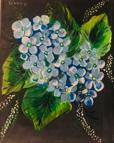 Pintura titulada "Białe kwiaty" por Maria Matyasek, Obra de arte original, Acrílico