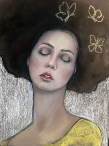 Disegno intitolato "Thinking about some…" da Maria Romano, Opera d'arte originale, Pastello