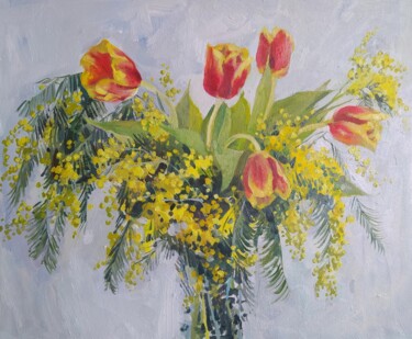 Painting titled "Spring mood" by Maria Shatalova, Original Artwork, Oil