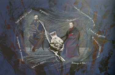 Collages intitulée "Семейные узы. Сын" par Maria Shedrina, Œuvre d'art originale, Collages