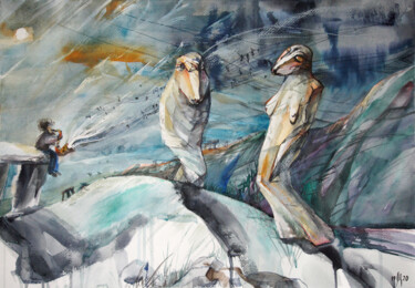 Peinture intitulée "Jazz. Summertime..." par Maria Shedrina, Œuvre d'art originale, Aquarelle