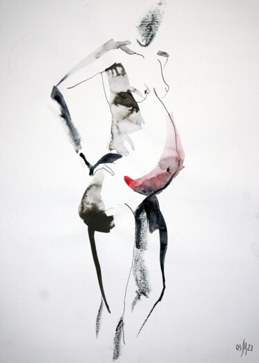 Malerei mit dem Titel "Vika. Nude art №211…" von Maria Shedrina, Original-Kunstwerk, Aquarell