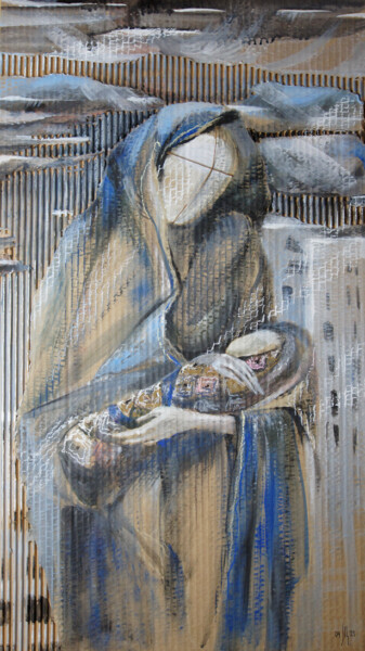 Painting titled "No-name Madonna in…" by Maria Shedrina, Original Artwork, Acrylic