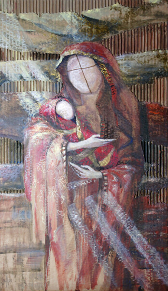 Schilderij getiteld "No-name Madonna in…" door Maria Shedrina, Origineel Kunstwerk, Acryl