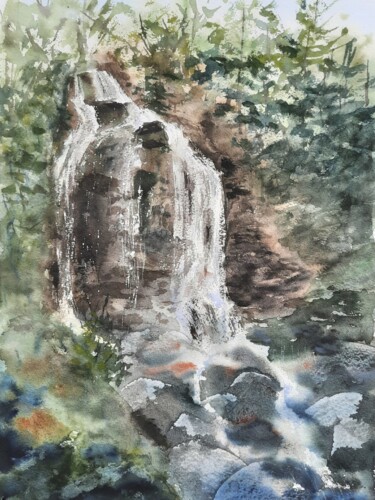 Malerei mit dem Titel "Original watercolor…" von Maria Sin, Original-Kunstwerk, Aquarell