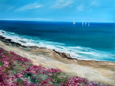 Schilderij getiteld "Sea coast" door Maria Slynko, Origineel Kunstwerk, Olie