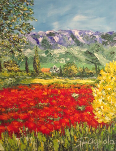 Painting titled "luberon.jpg" by Maria Spagnolo, Original Artwork, Acrylic