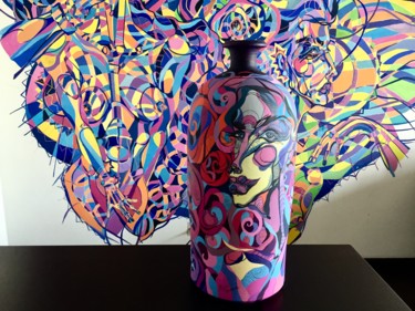 Escultura intitulada "Poison Black Vase" por Maria Susarenko, Obras de arte originais, Cerâmica