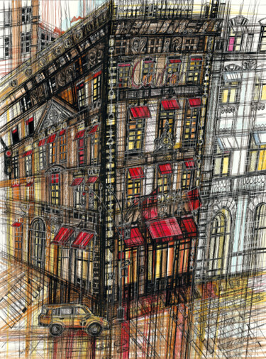 Zeichnungen mit dem Titel "Cartier. New York" von Maria Susarenko, Original-Kunstwerk, Marker