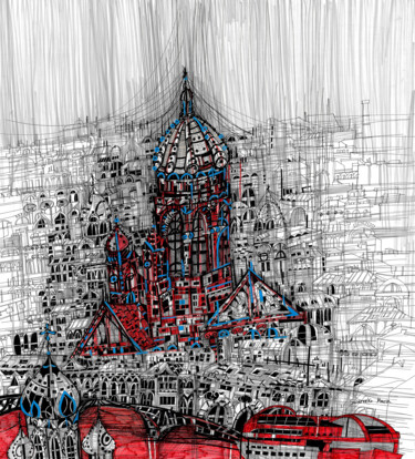 图画 标题为“Red River” 由Maria Susarenko, 原创艺术品, 中性笔