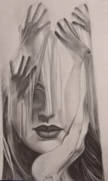 Drawing titled "Escape" by Maria Teresa Napolitano, Original Artwork, Graphite Mounted on Other rigid panel