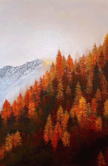 Pintura intitulada ""Autumn Splendor" L…" por Maria Vasileva, Obras de arte originais, Óleo