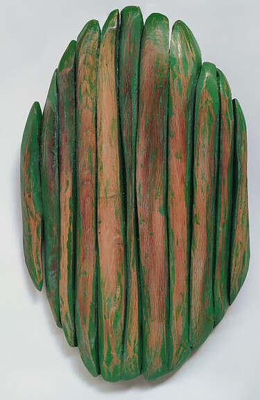 Sculpture titled "Chalana" by María X. Fernández, Original Artwork, Wood