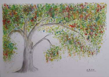 「Arbre aux couleurs 1」というタイトルの絵画 Maria Xavier Alves (XAM)によって, オリジナルのアートワーク, アクリル