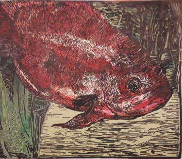 Obrazy i ryciny zatytułowany „Pesce” autorstwa Mariacristina Valletti, Oryginalna praca, Drzeworytnictwo