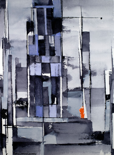 Schilderij getiteld "Pillar of Gratefuln…" door Maria Lorena Lehman, Origineel Kunstwerk, Aquarel