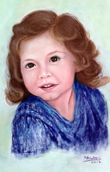 Dessin intitulée "Lucie" par Marian Cobos, Œuvre d'art originale, Pastel